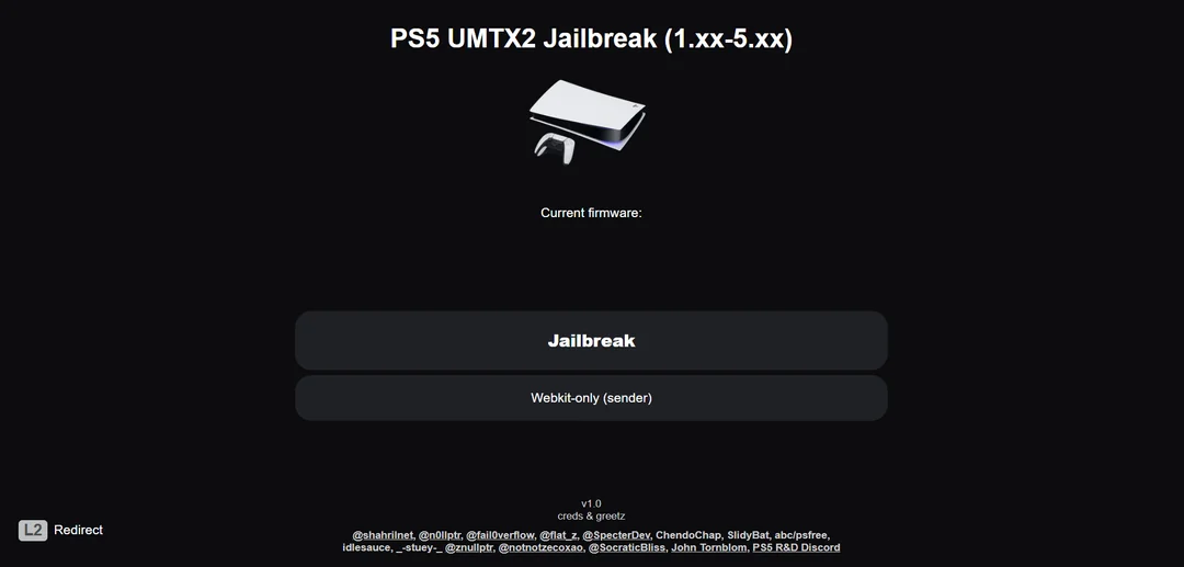 PS5 EZ Host — Landing UI