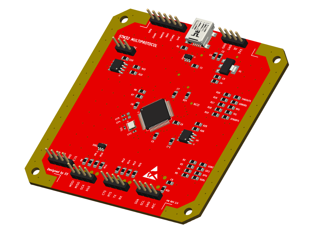 STM32F103RB USB to UART SPI I2C, from the project README