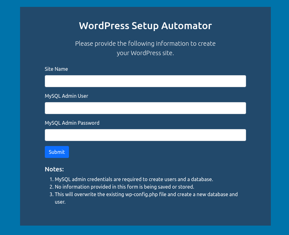 StunsIO WordPress Automator Main