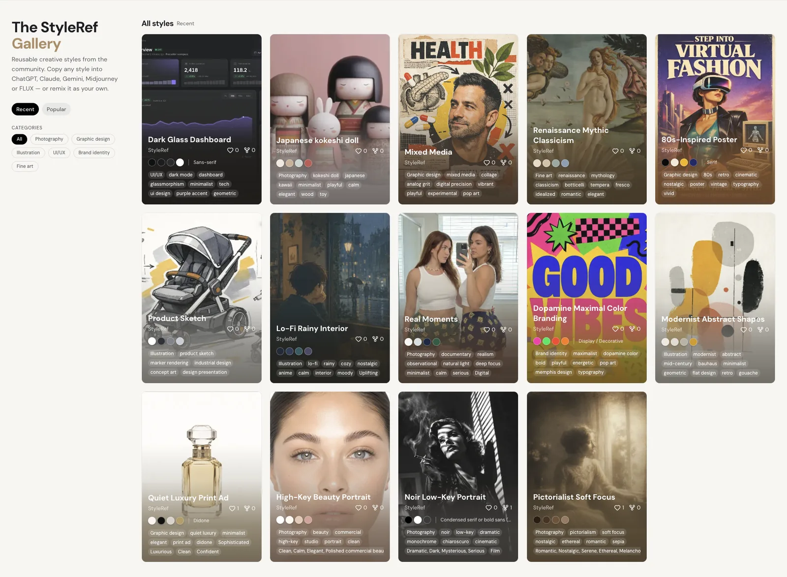 The StyleRef gallery