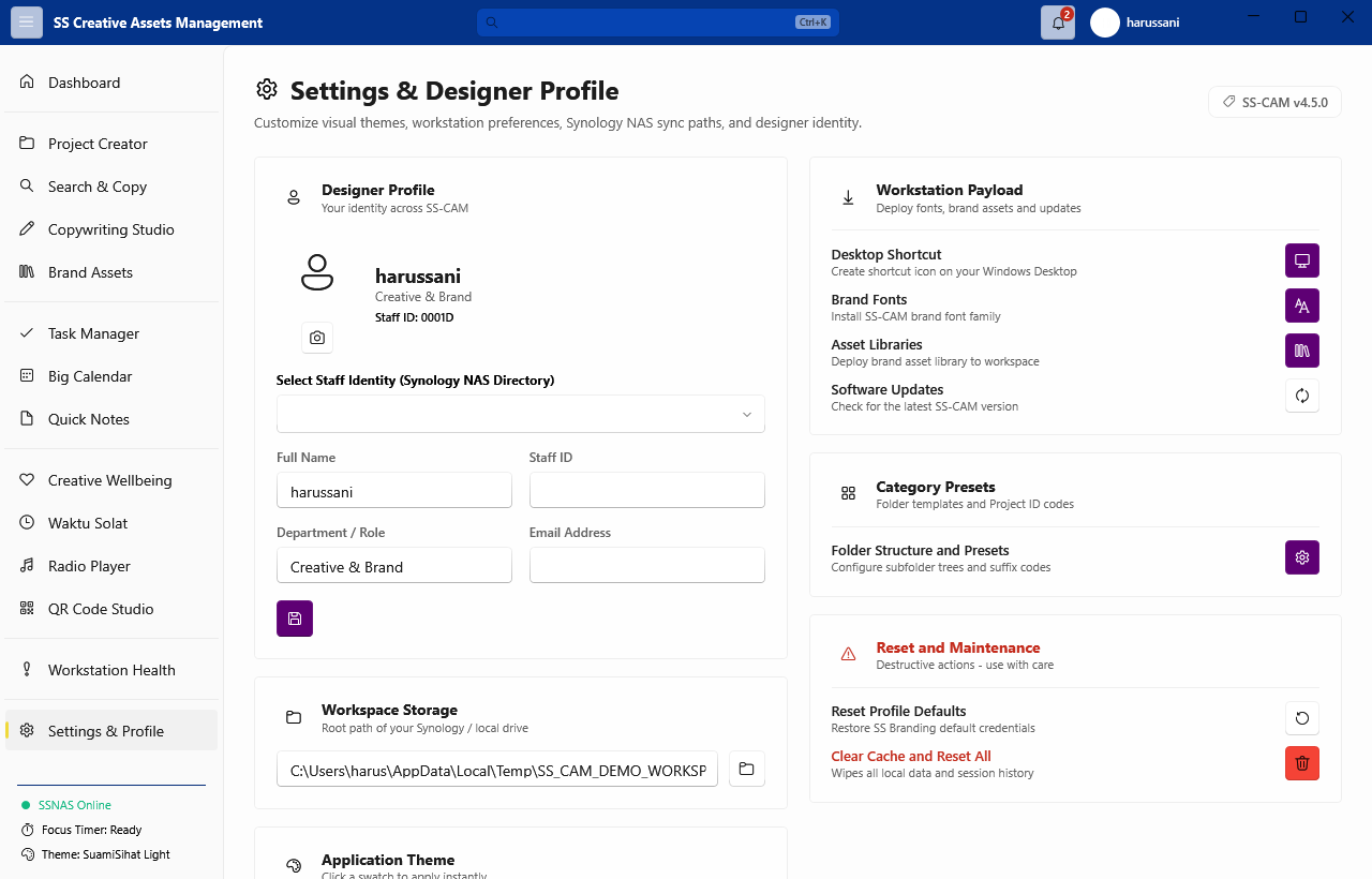 SS-CAM Settings Page