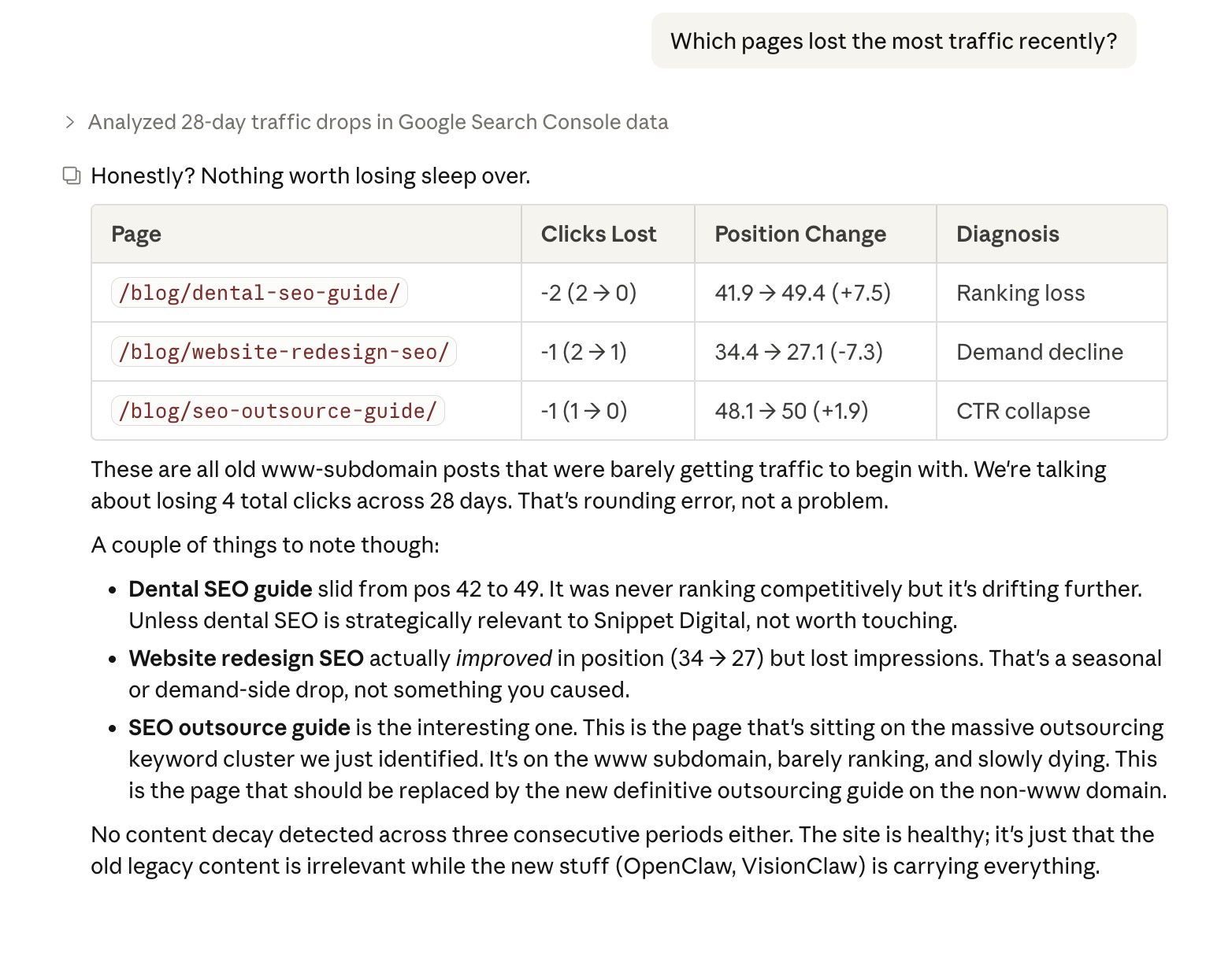 Traffic drop diagnosis: ranking loss vs CTR collapse vs demand decline