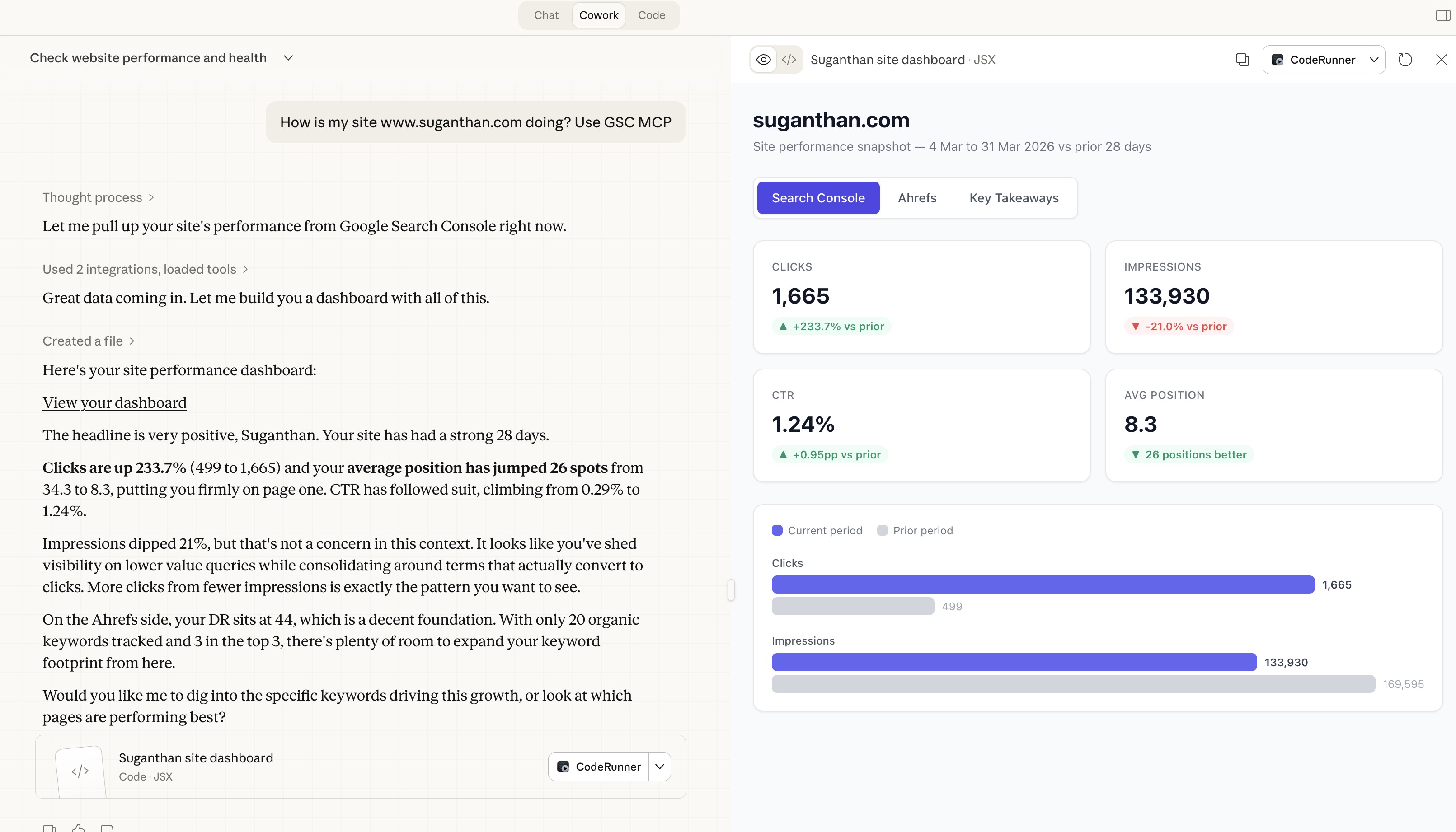 Visual dashboard rendering in Claude Desktop