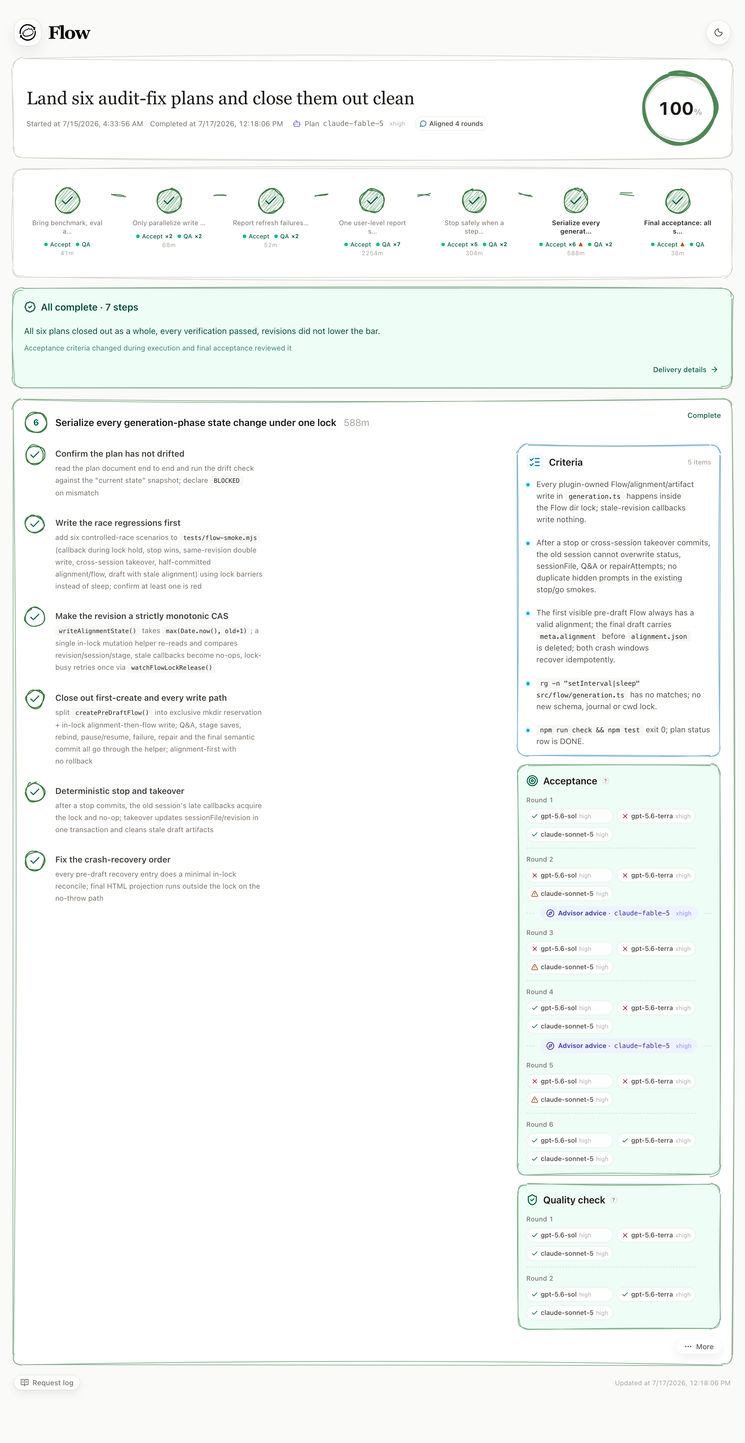 Pi Flow live HTML report