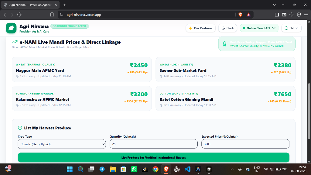 e-NAM Live Mandi Prices & Direct Harvest Linkage