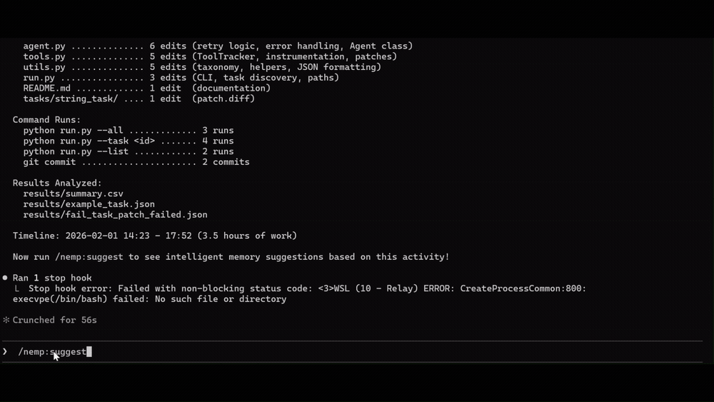 Memory suggestions demo