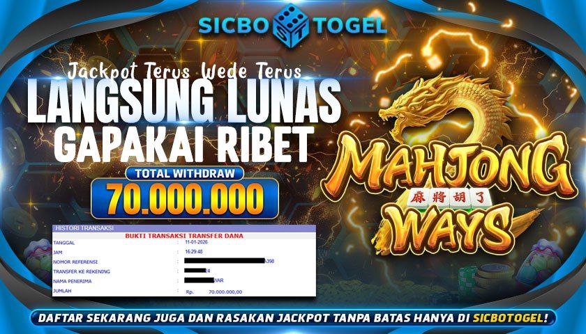 JACKPOT MAHJONG WAYS RP 70.000.000,-