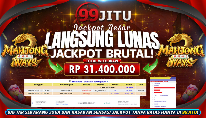 JACKPOT MAHJONG WAYS  RP 31.400.000,- DI 99JITU