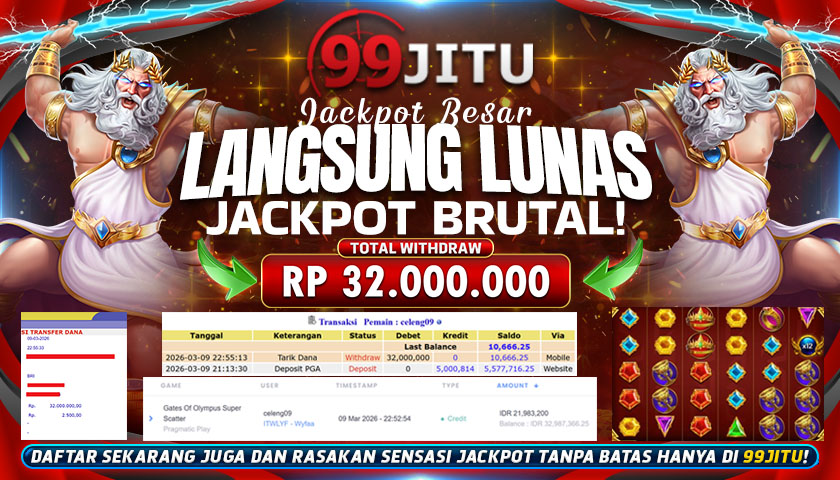 JACKPOT GATES OF OLYMPUS SUPER SCATTER RP 32.000.000,- DI 99JITU