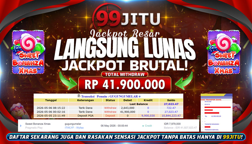 JACKPOT SLOT DI SWEET BONANZA XMAS RP 41.900.000,- DI 99JITU