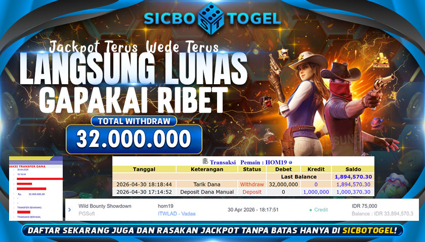 JACKPOT SLOT DI WILD BOUNTY SHOWDOWN CAIR RP 32.000.000,-