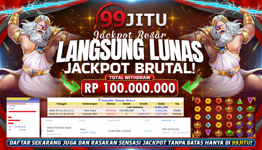 JACKPOT GATES OF OLYMPUS SUPER SCATTER RP 100.000.000,- DI 99JITU