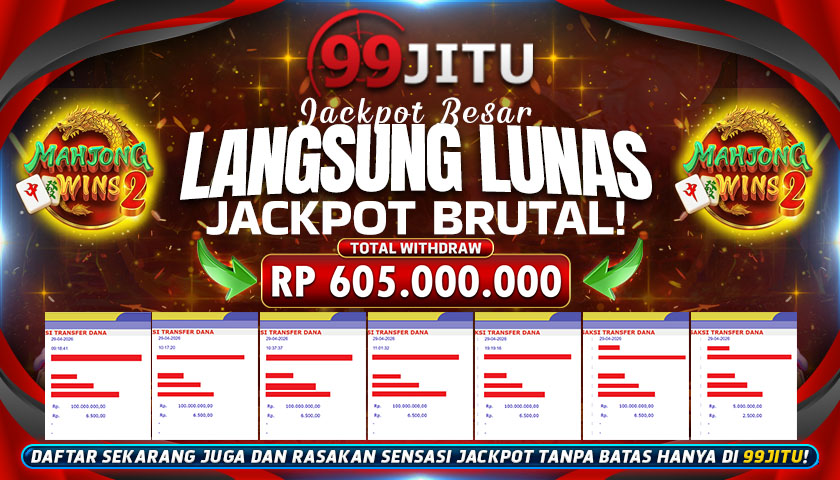 JACKPOT SLOT DI MAHJONG WINS 2 RP 605.000.000,- DI 99JITU