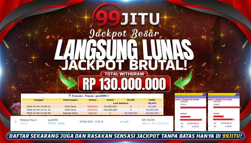 JACKPOT MAHJONG WAYS 2 RP 130.000.000,- DI 99JITU
