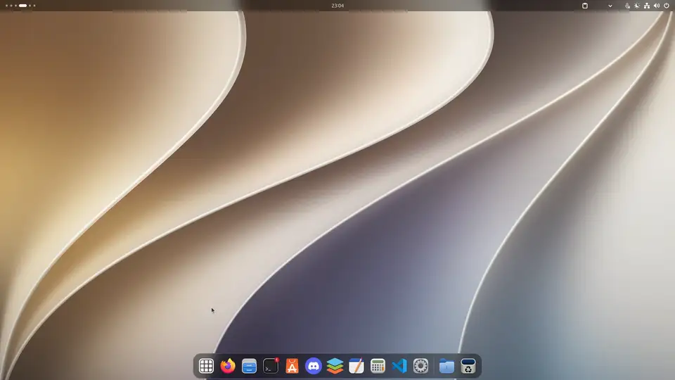 Dock with icon magnification and its context menu