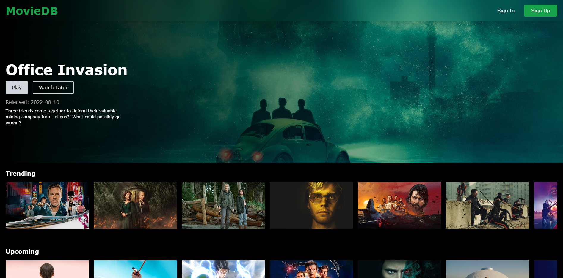 MovieDB home page