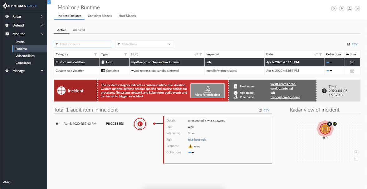 image of the incident explorer