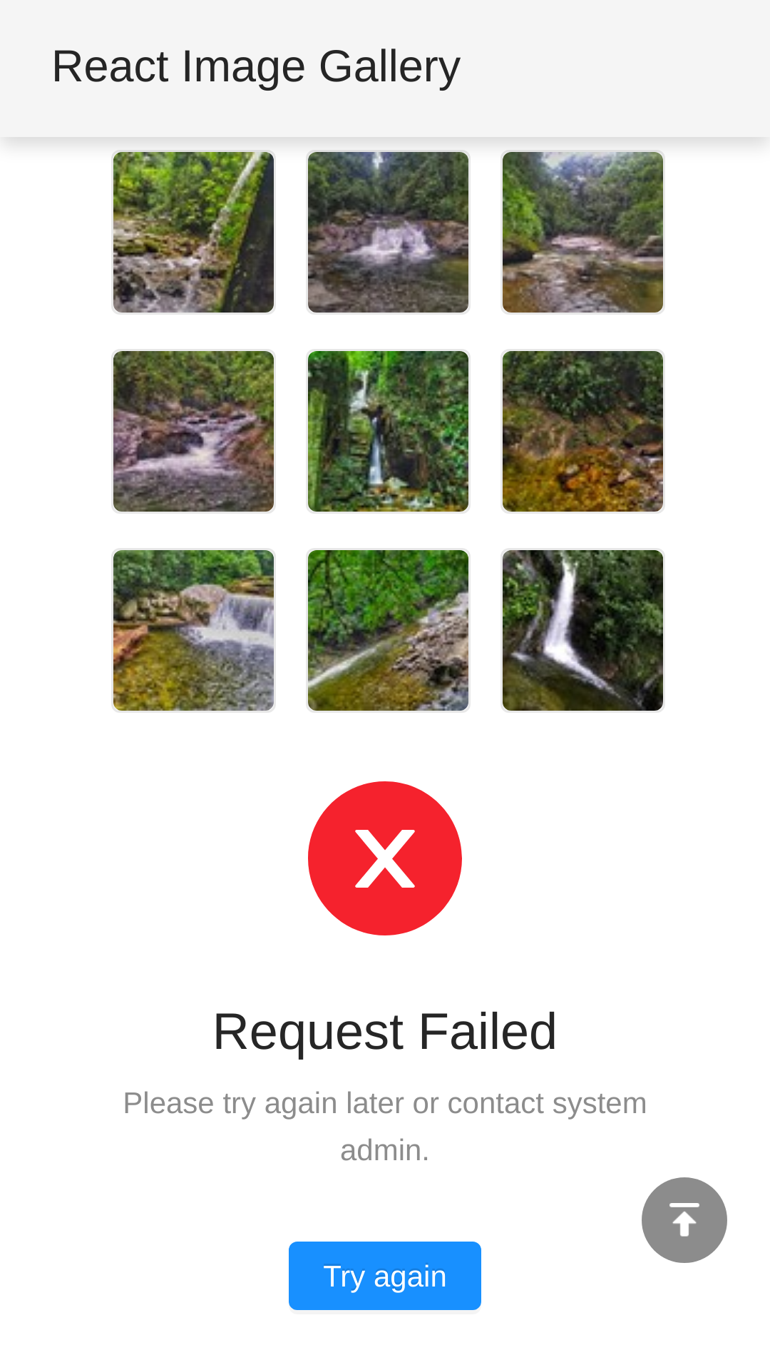 Request failed with error.