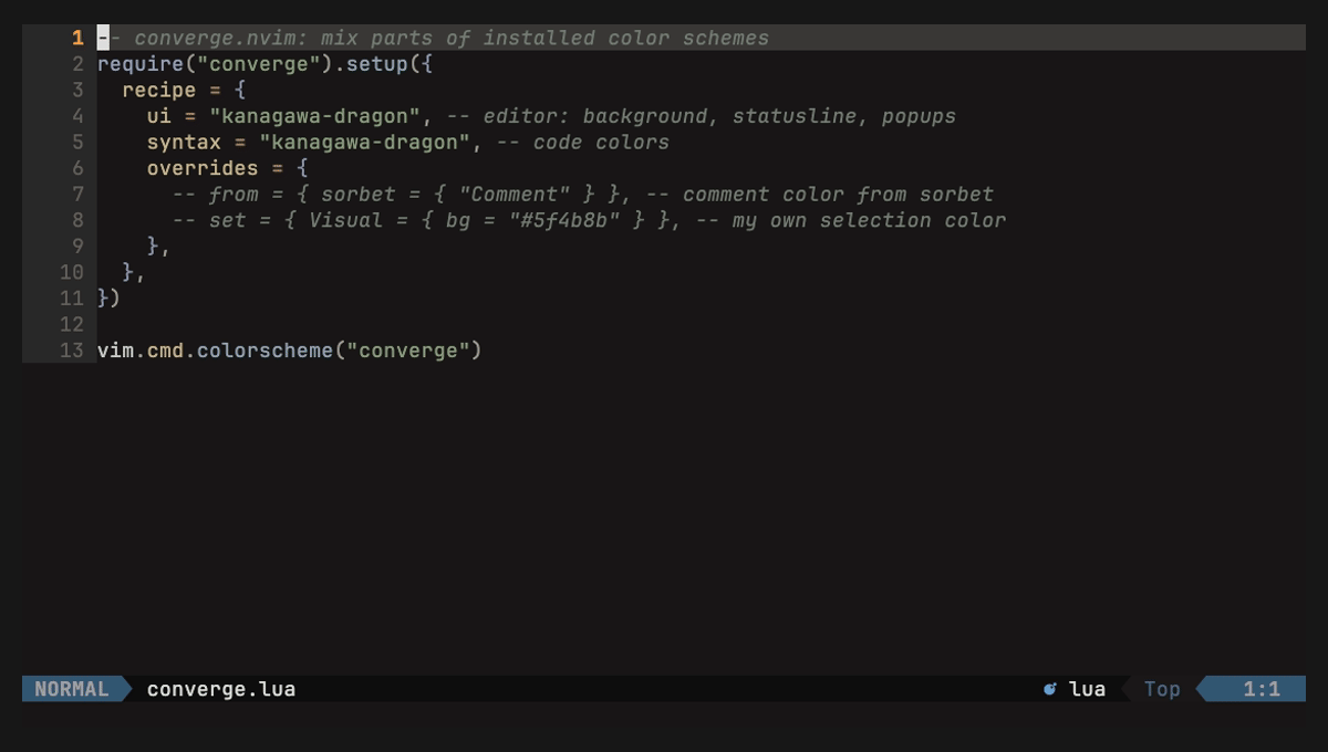 Take code colors from another theme