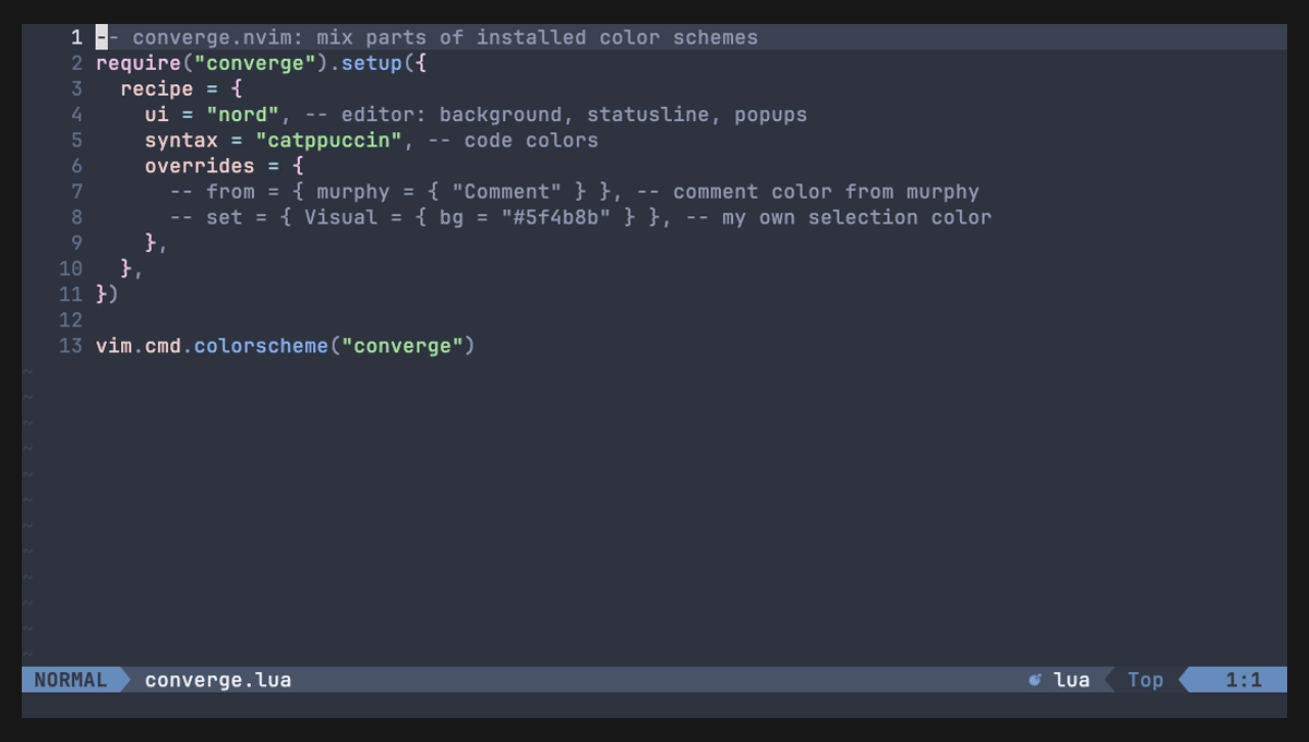 Change single colors with overrides