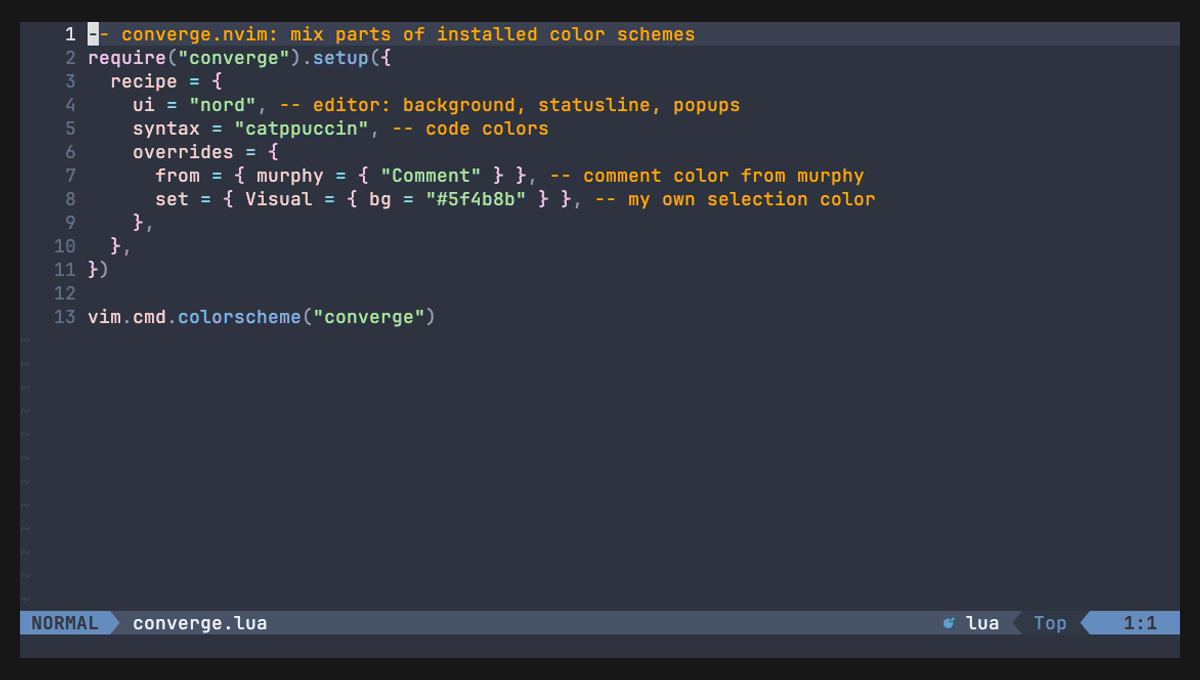 Pick and preview themes live with :Converge