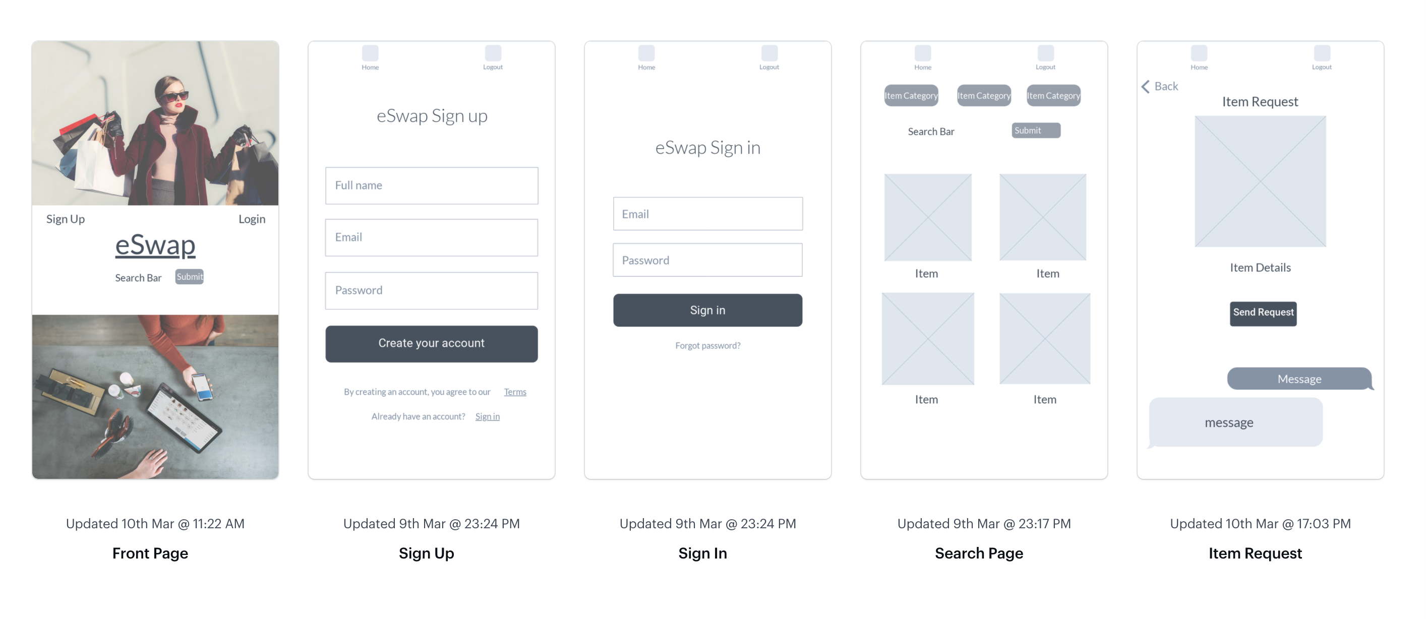 Initial Wireframe