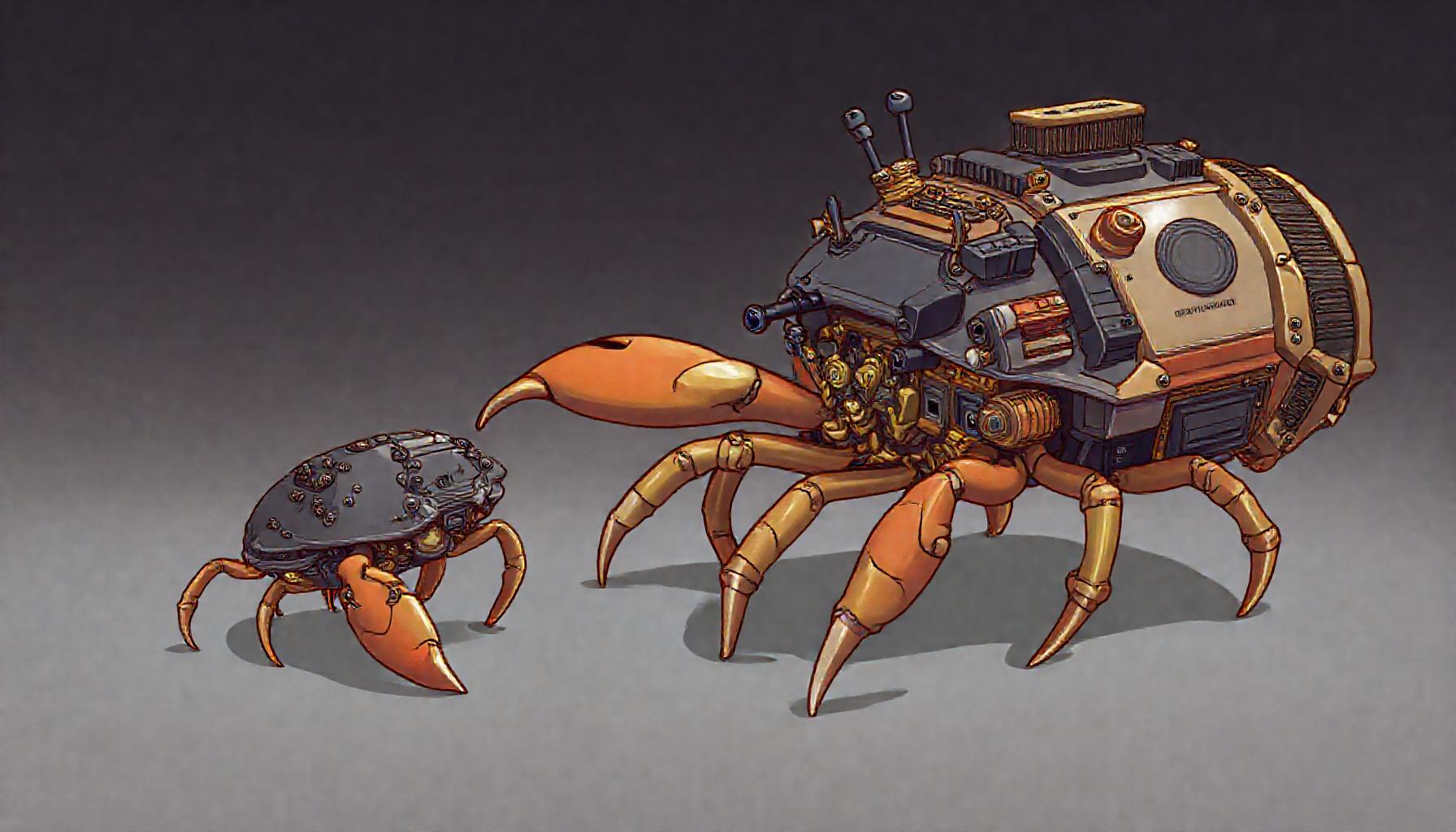 Hermit crab upgrading to a bigger shell