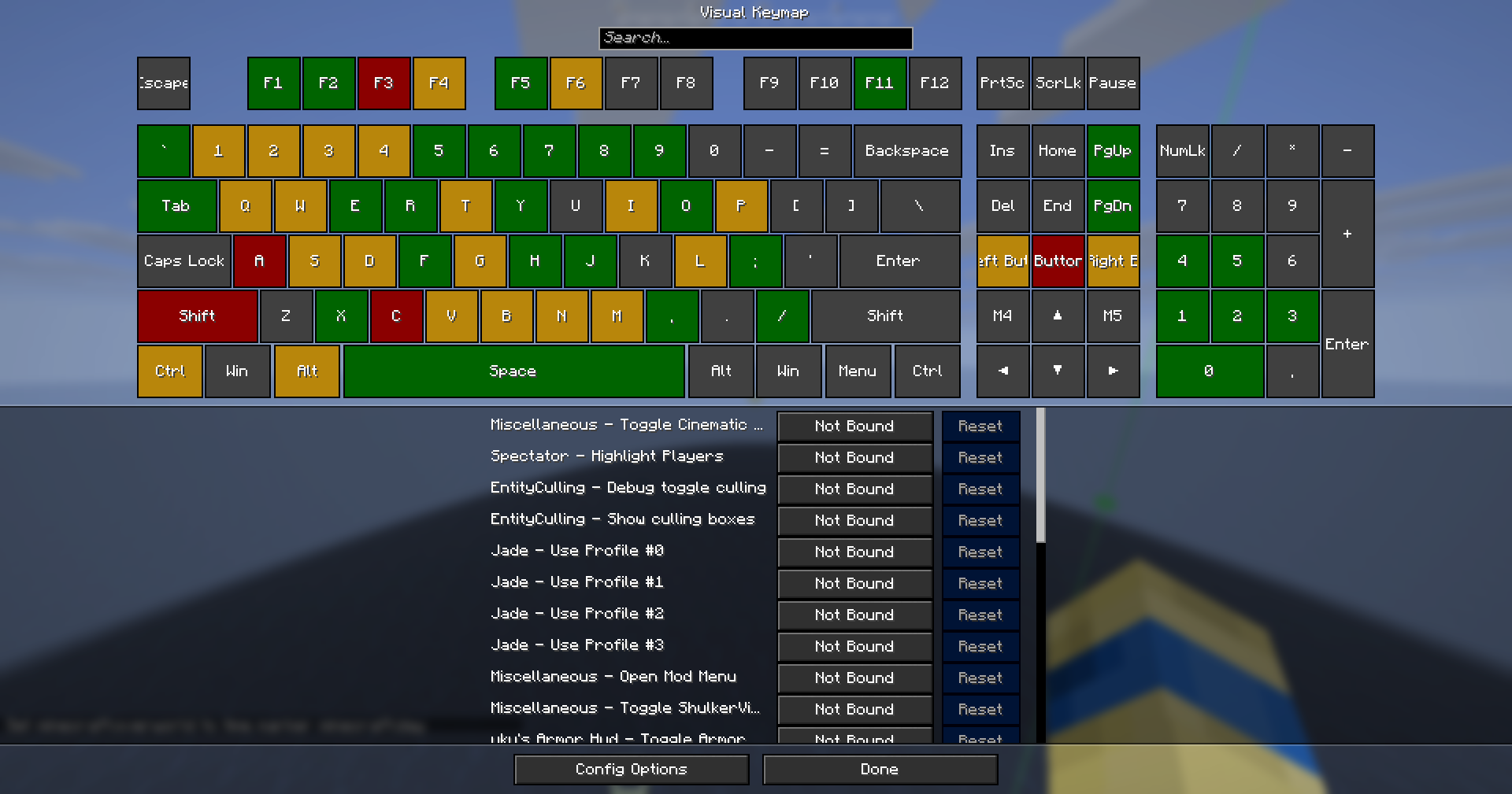Visual Keymap screen