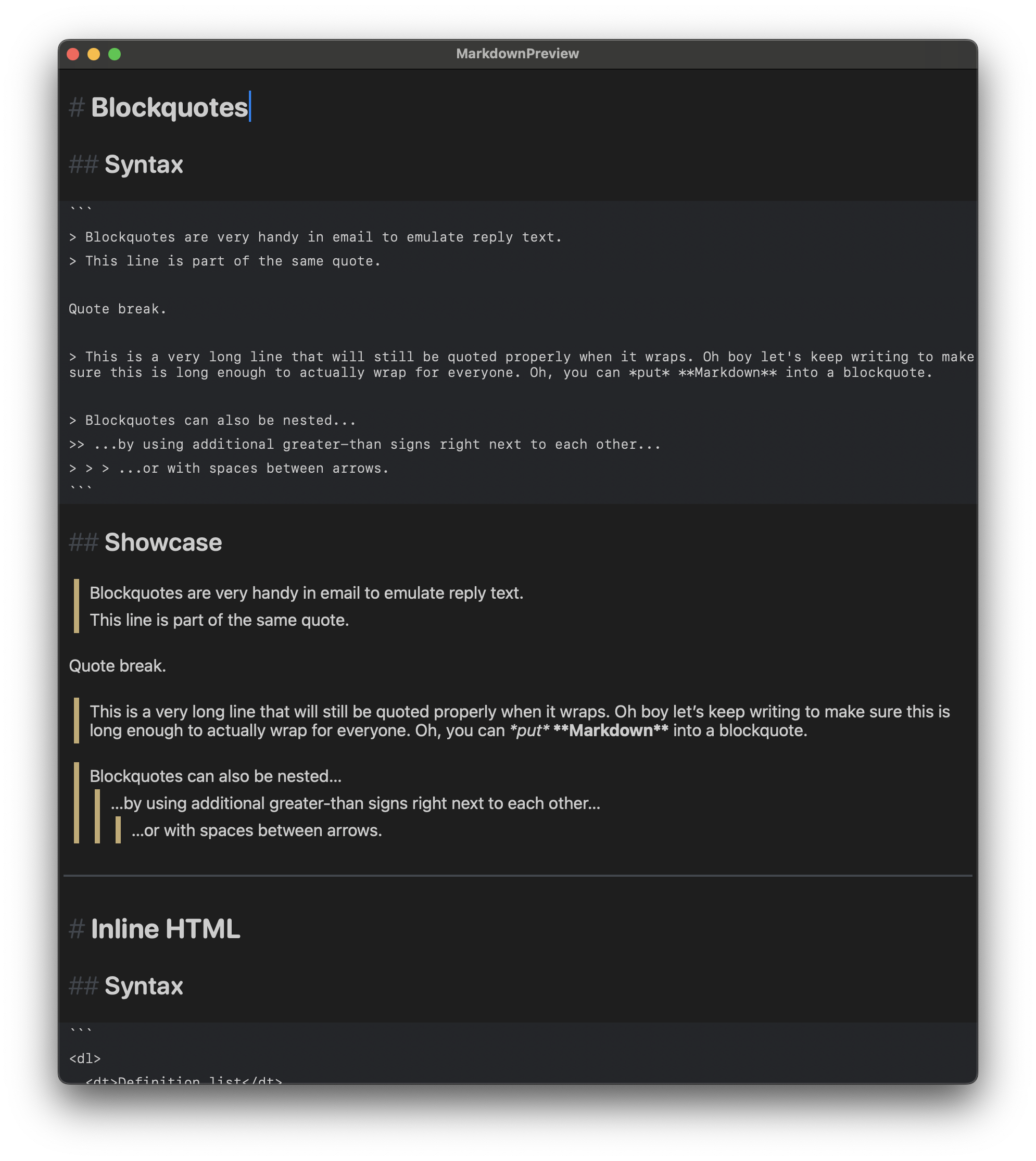 blockquote preview 2 dark mode