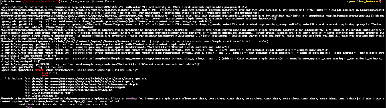Terminal screenshot: processed error