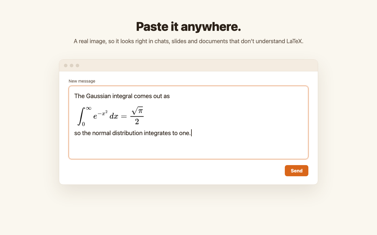 The rendered equation pasted into a message as an image