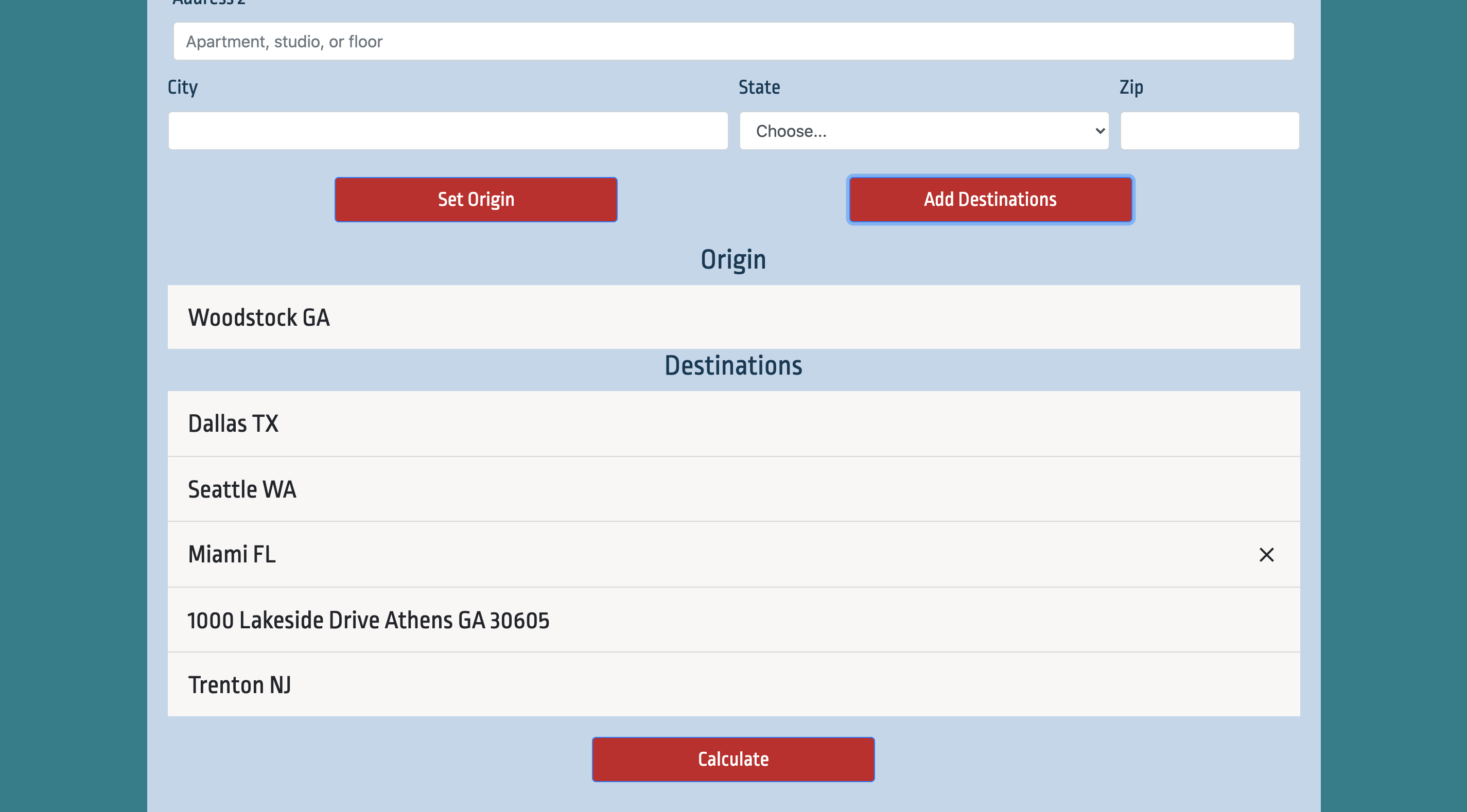 Shortest Distance Calculator