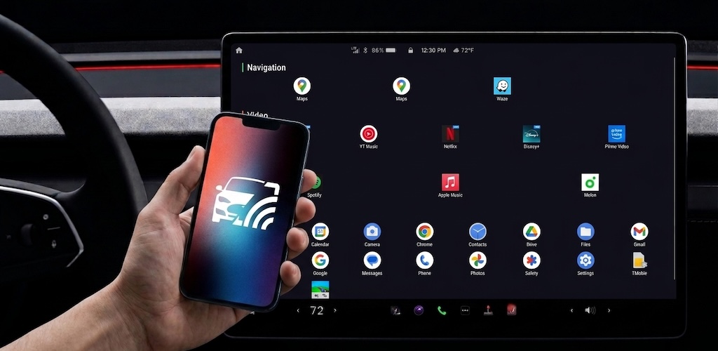 Castla mirroring Android to Tesla screen