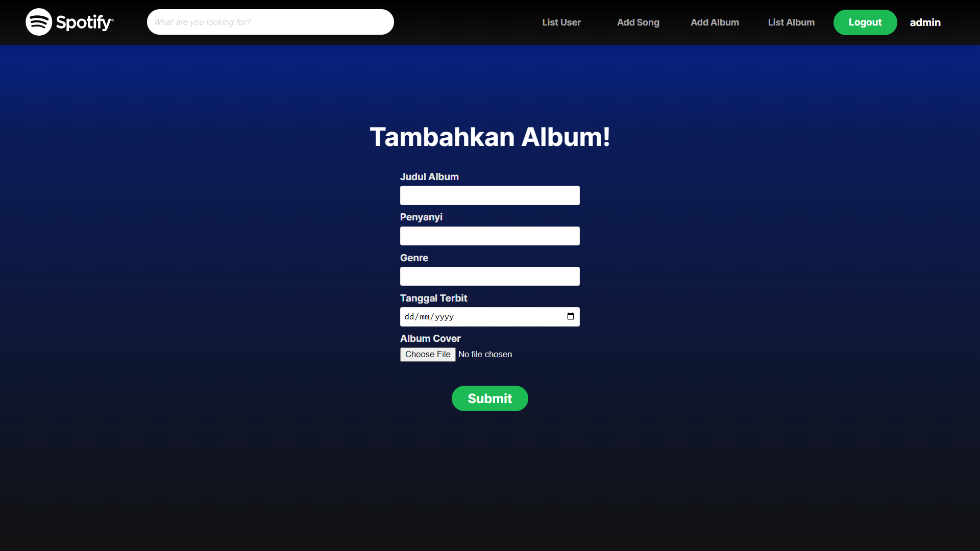 Tambah Album Page