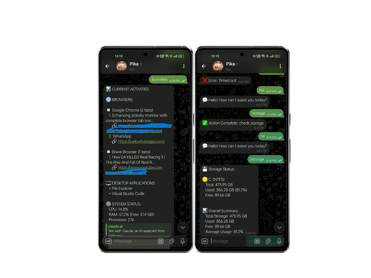 System Activities & Storage