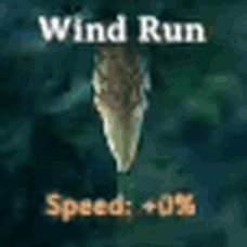 Wind run speed climbing from +0% to +25% as the player turns to run with the wind