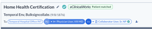 Document header showing the patient is matched