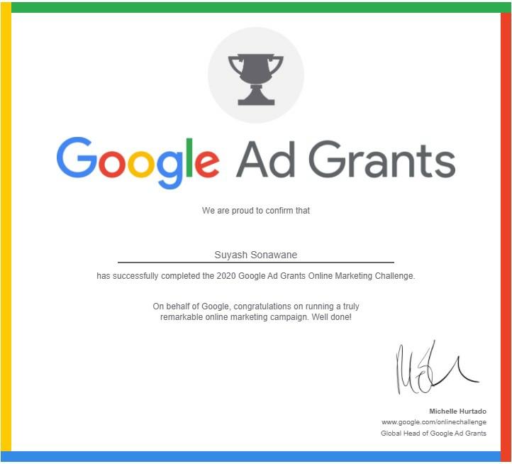 Participated in Google Ad Grants Challenge