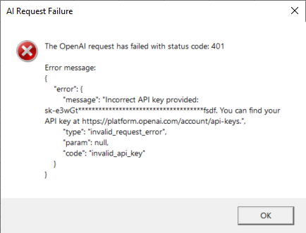 Invalid API Key Error