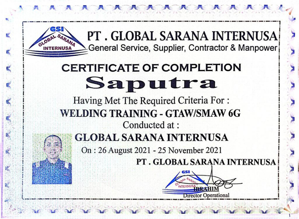 6G Welder Competency Certification (GTAW + SMAW)