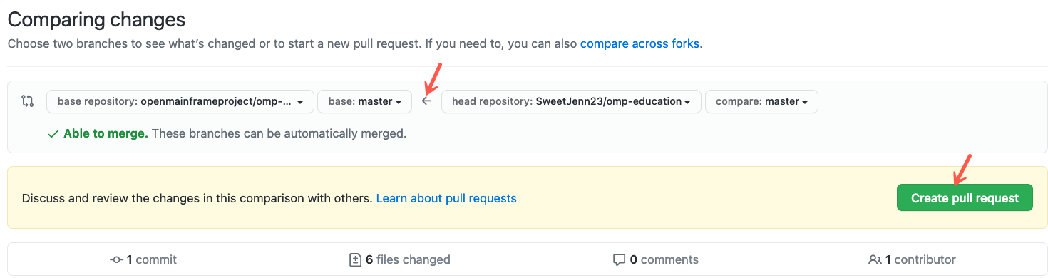 Compare repository changes.