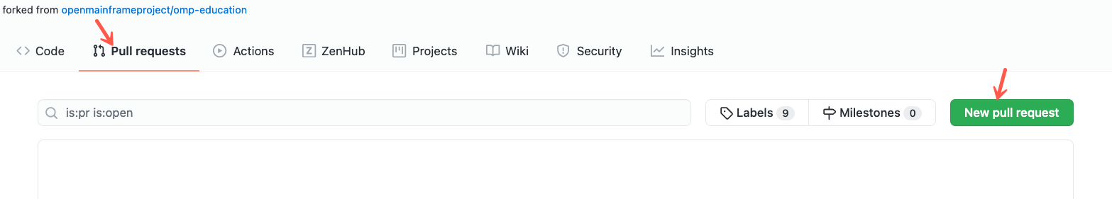 Select New pull request.