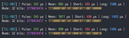 Example output from console