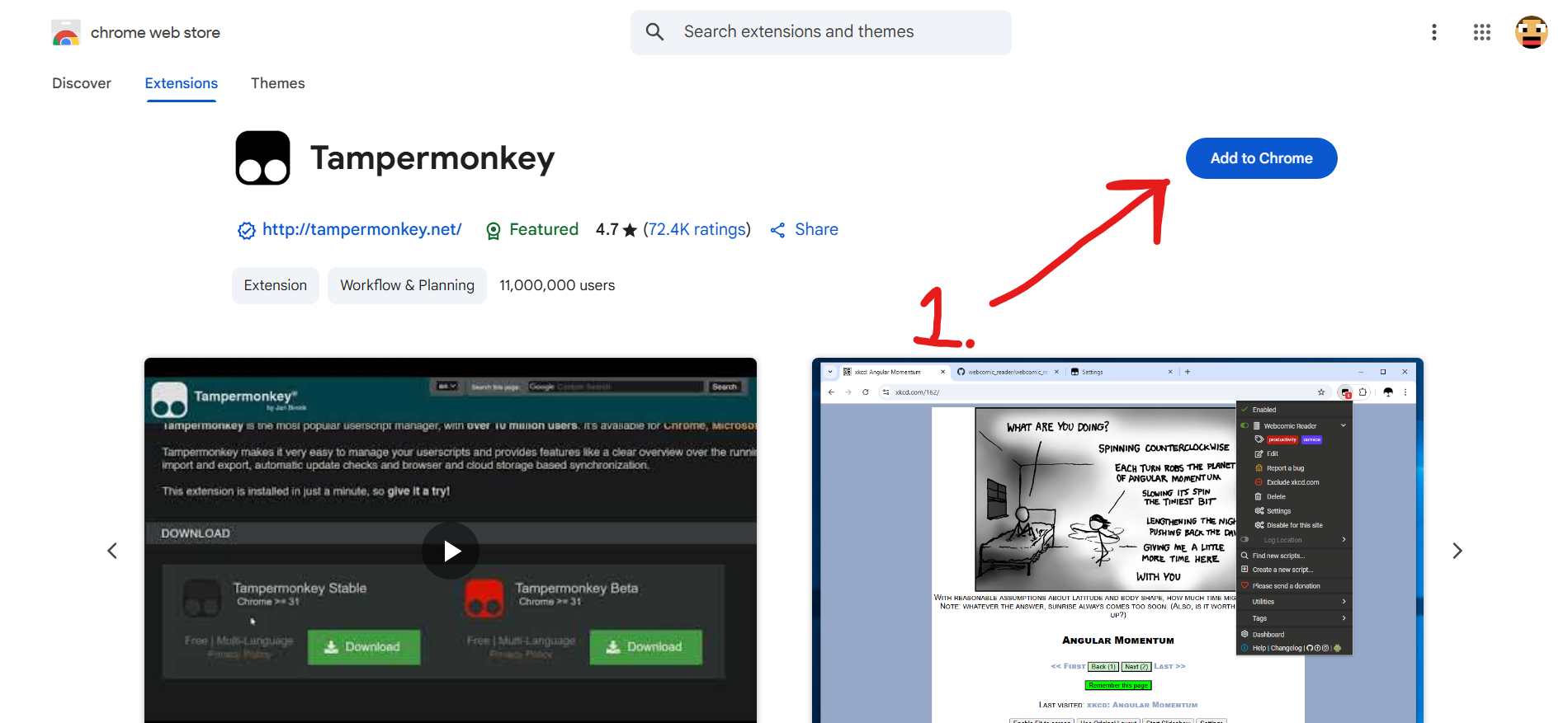 Click the 'Add extension' button