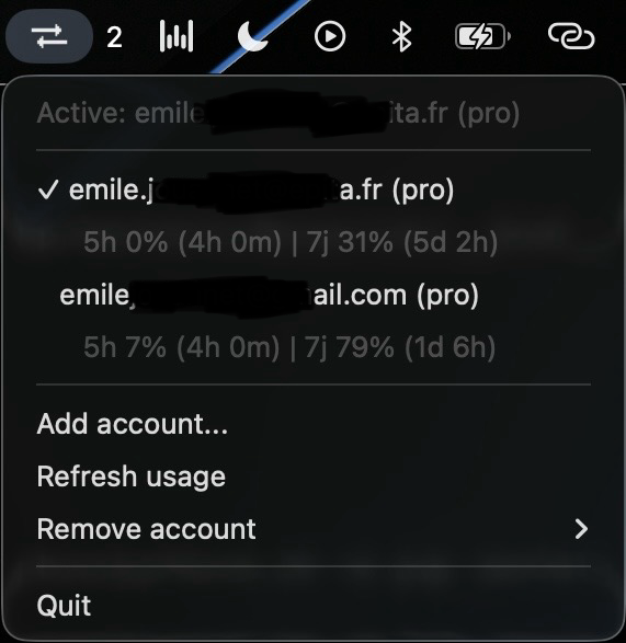 Claude Switcher screenshot