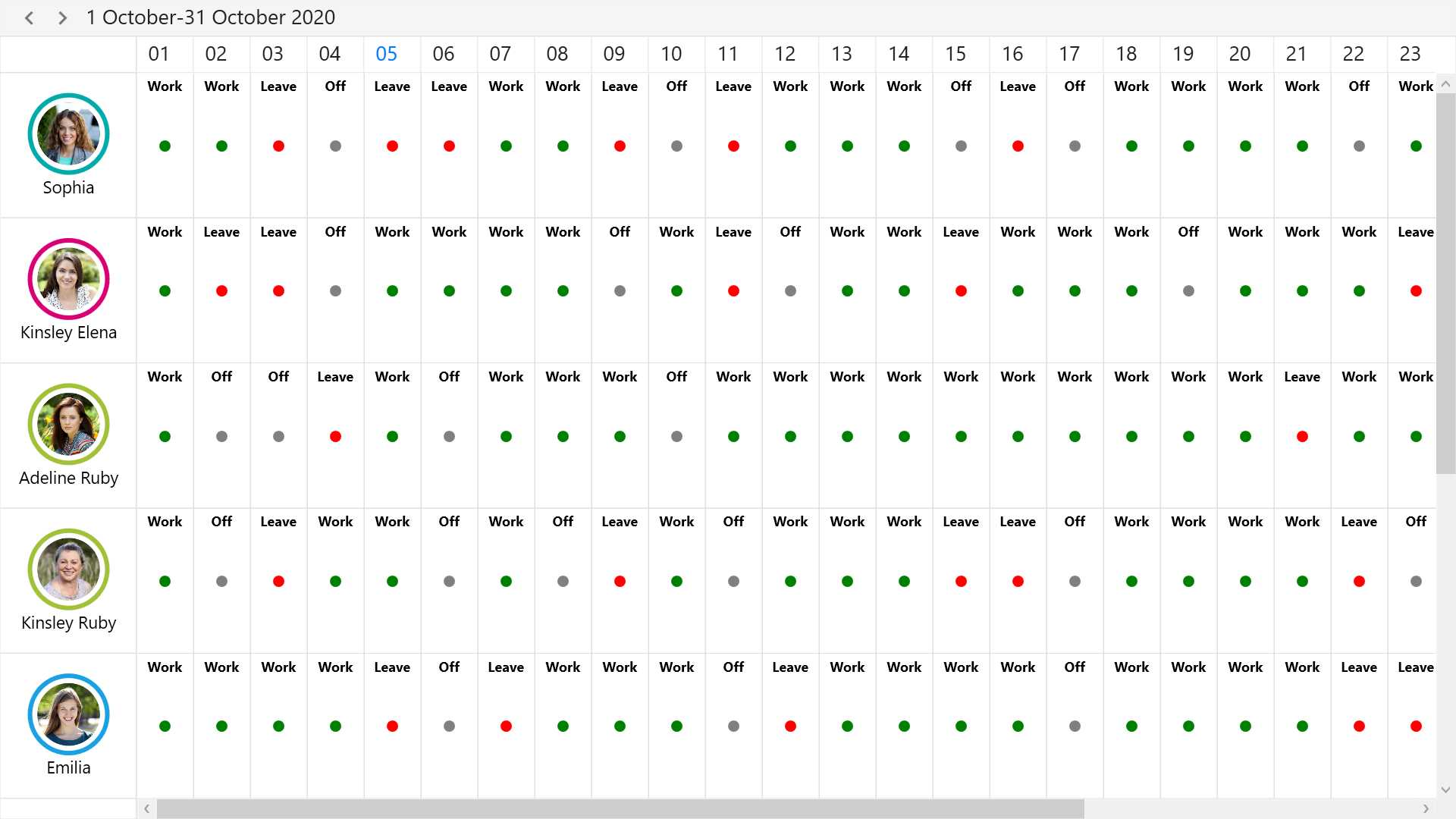 Create a Roster Scheduler View in WPF | Syncfusion Code Examples