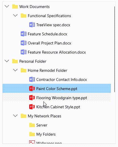 Shows the editing in SfTreeView