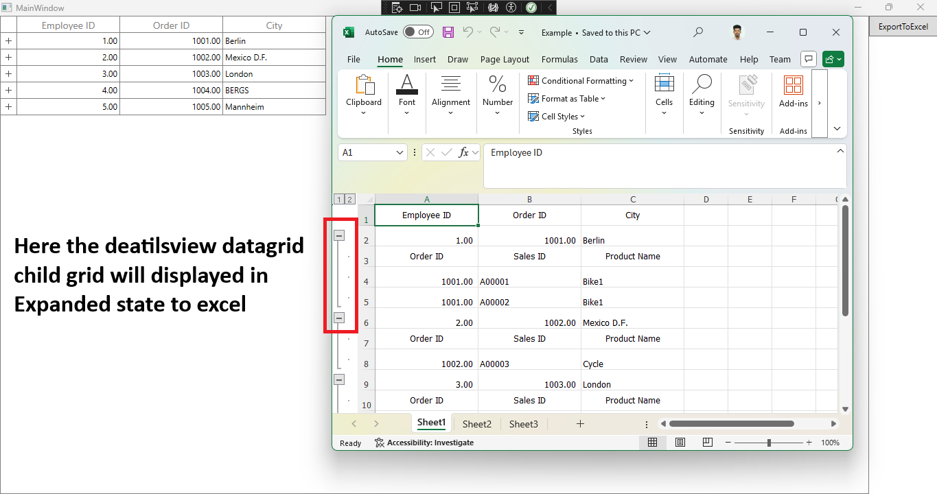 Screenshot shown in DetailsView Expanded state