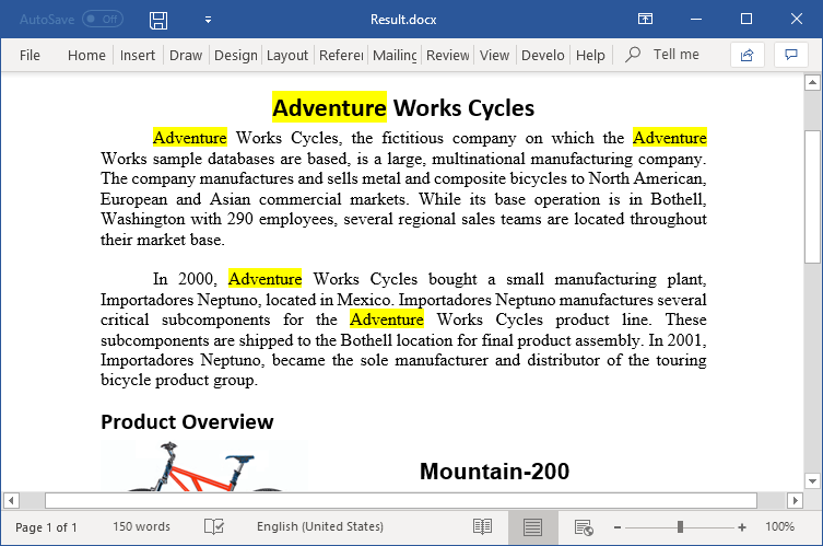 Find text from a Word document and format or highlight it in Java