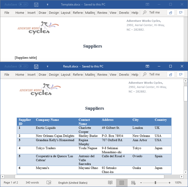 Find text from a Word document and replace it with a table in Java